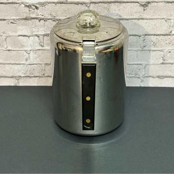 Vintage Metal Percolator Coffee Pot 9 Cup Nine Cups Glass Knob Lid - Picture 9 of 11